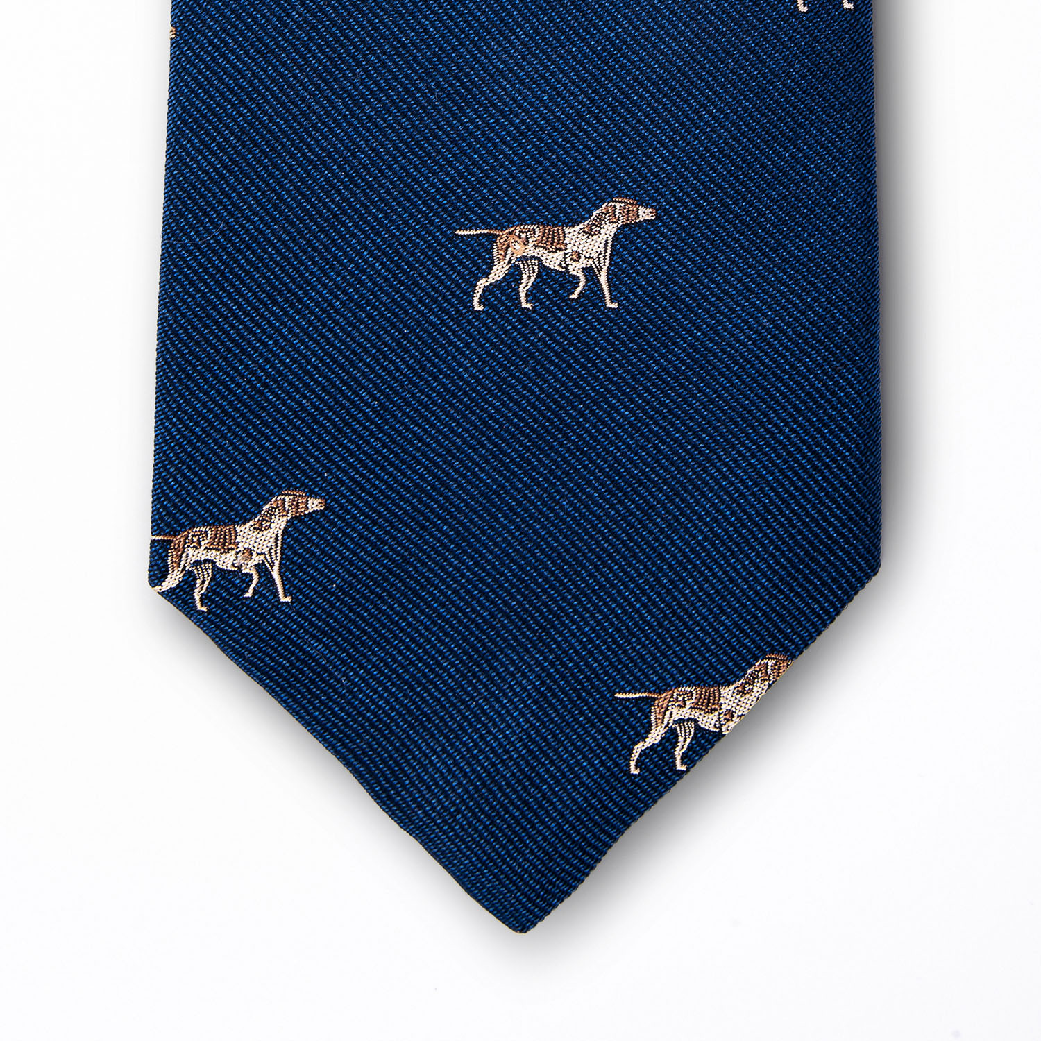 Feine, englische Seiden-Krawatte von Robert Keyte,mit Jagdmotiv Hund -  Edward's